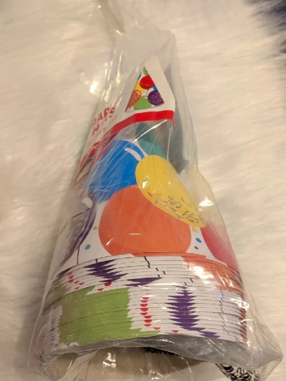Amscan Multicolor Balloon Print Party Cone Hats - Pack of 24